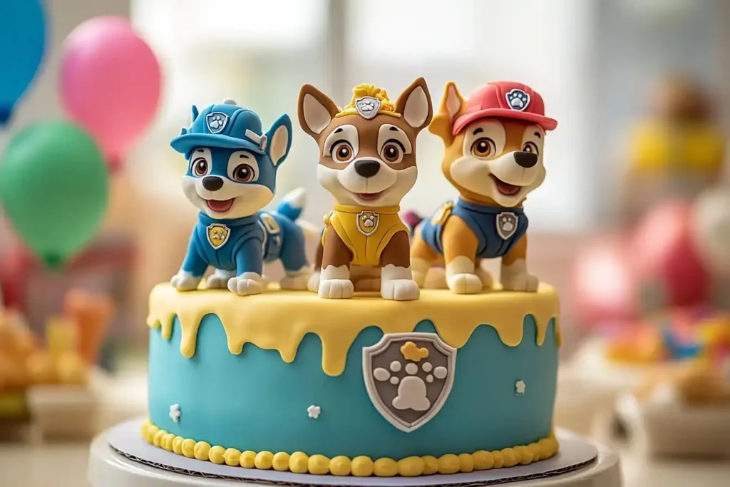 Paw Patrol Kuchen mit detailreichen Figuren von Chase, Marshall und Ryder