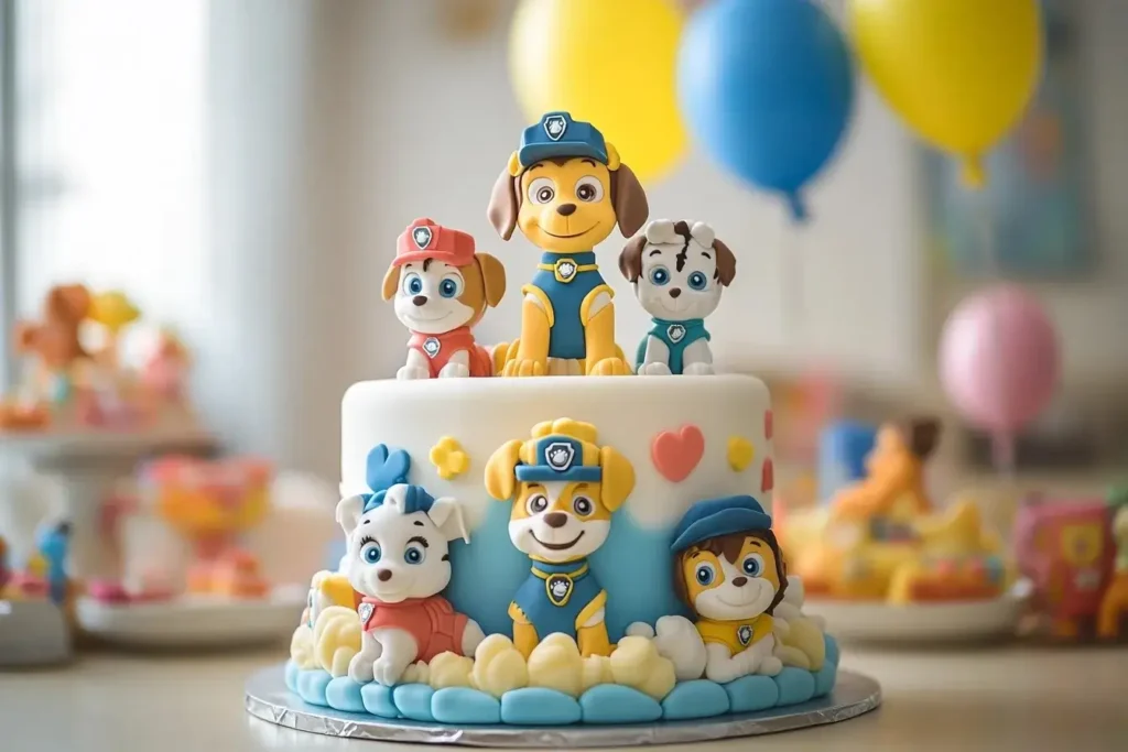 Paw Patrol Kuchen mit detailreichen Figuren von Chase.