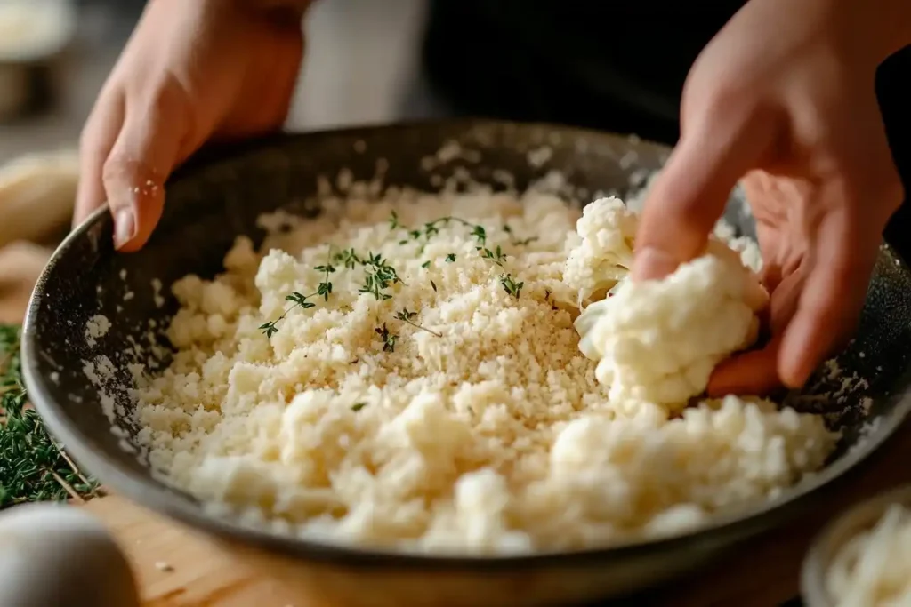 Blumenkohl-Schnitzel mit Käse: Panieren Sie die Scheiben gleichmäßig