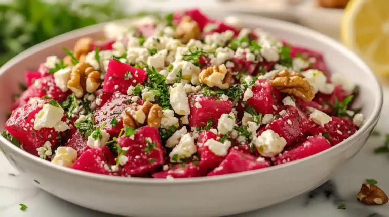 Präsentation des perfekten Rote-Bete-Salats mit Feta