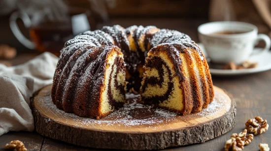 Glutenfreier Marmorkuchen mit perfekter Marmorierung – ein Blickfang auf jeder Kaffeetafel!