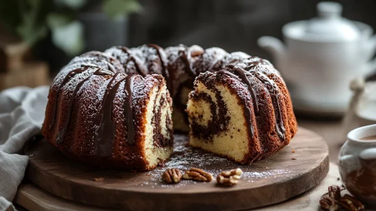 Marmorkuchen Glutenfrei mit perfekter Marmorierung – ein Blickfang auf jeder Kaffeetafel!